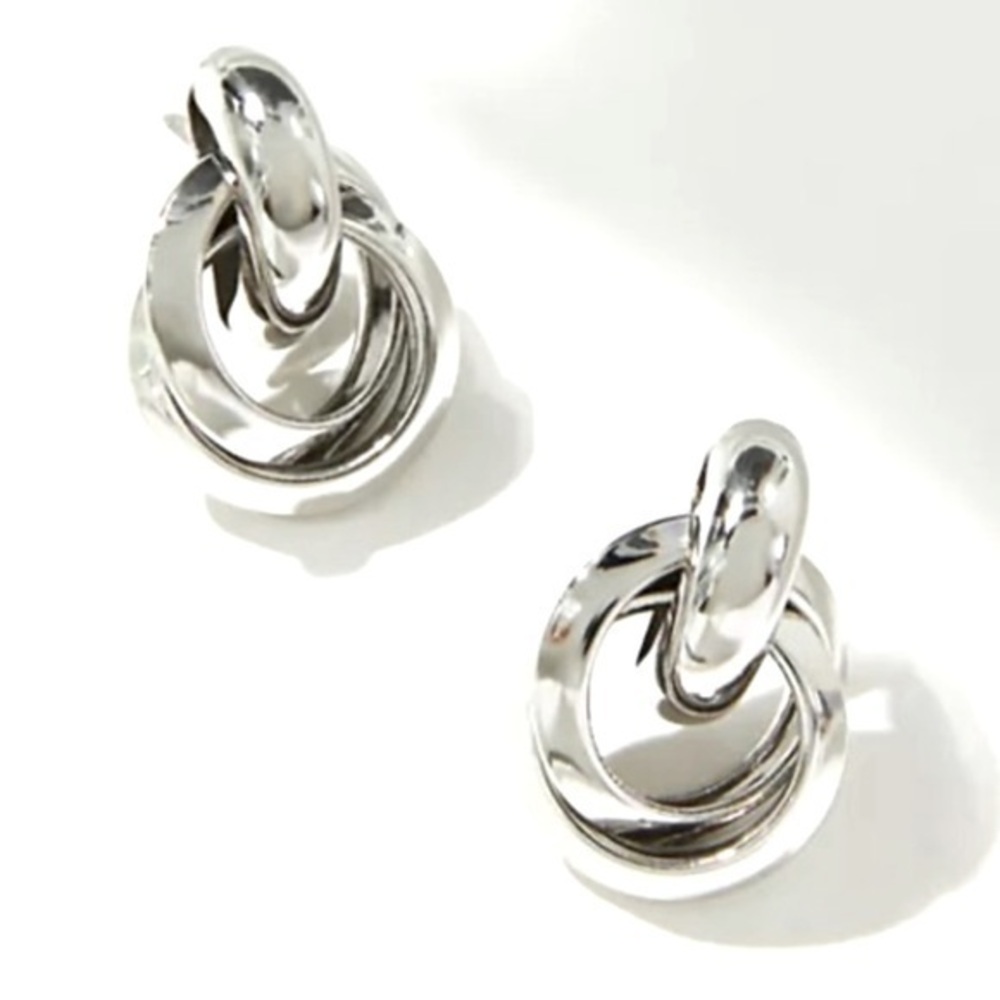 Polished Silver linked  Earrings